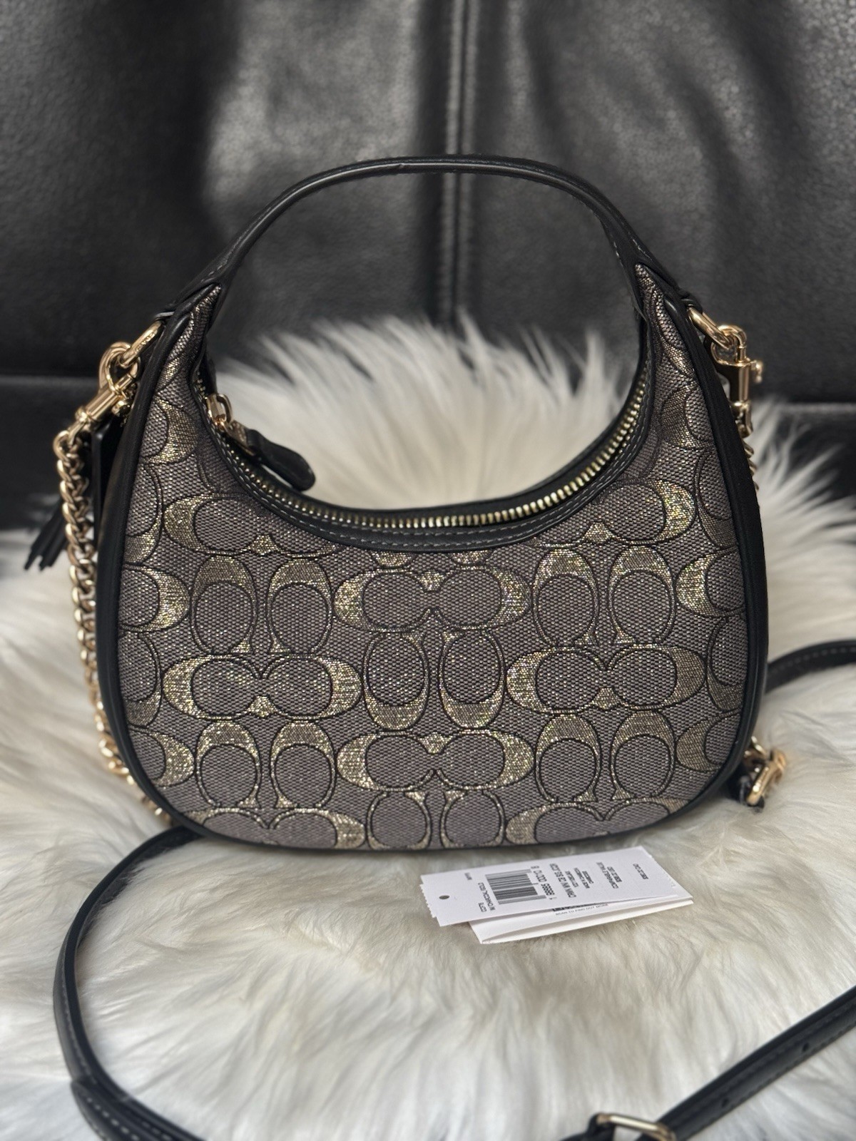 NWT Coach CCF76 Carmen Mini Crossbody Bag In Signature Jacquard Leather $298