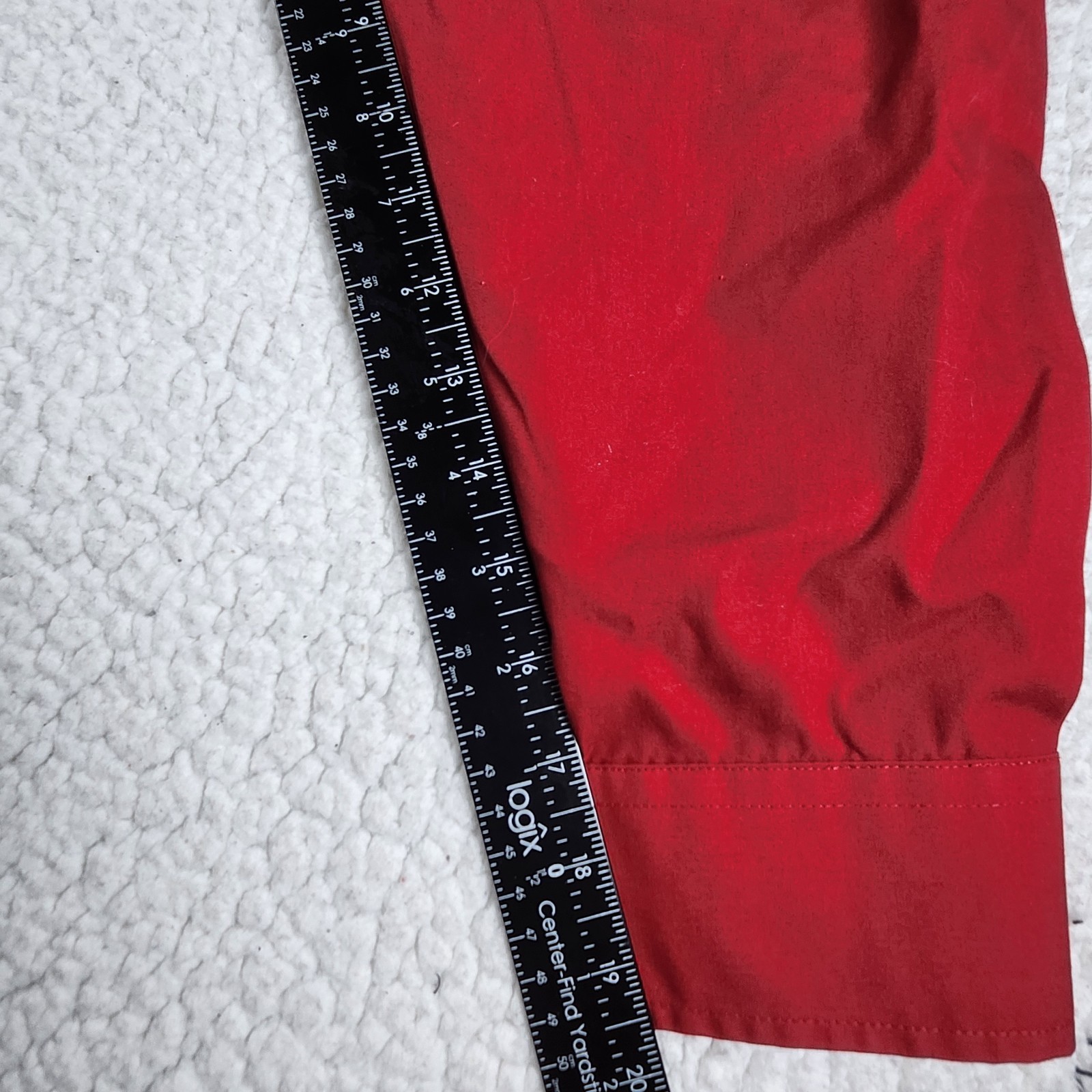 Stafford Essentials Classic Fit Men’s 18-18.5 32/33 Red Button Down Dress Shirt