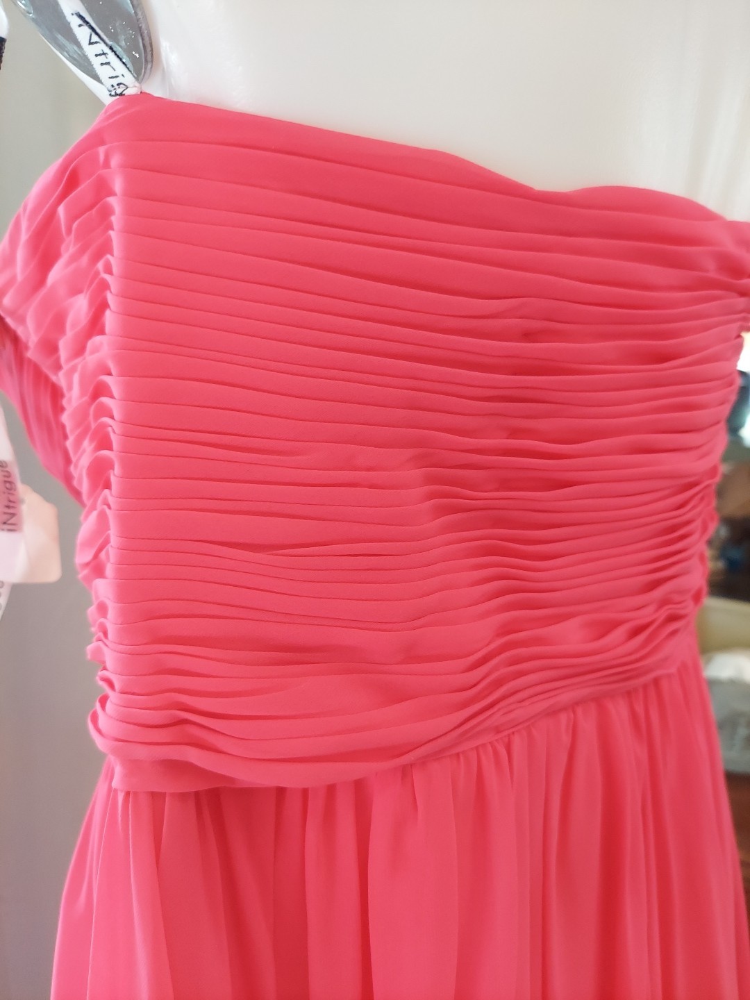 **Intrigue Co. Sz 18 Fushia Pink Gem Accent Prom Dress seetrough Overlay **
