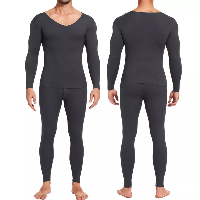 Mens Thermal Underwear Set Fleece Lined Soft Long Johns Base Layer Top & Bottom