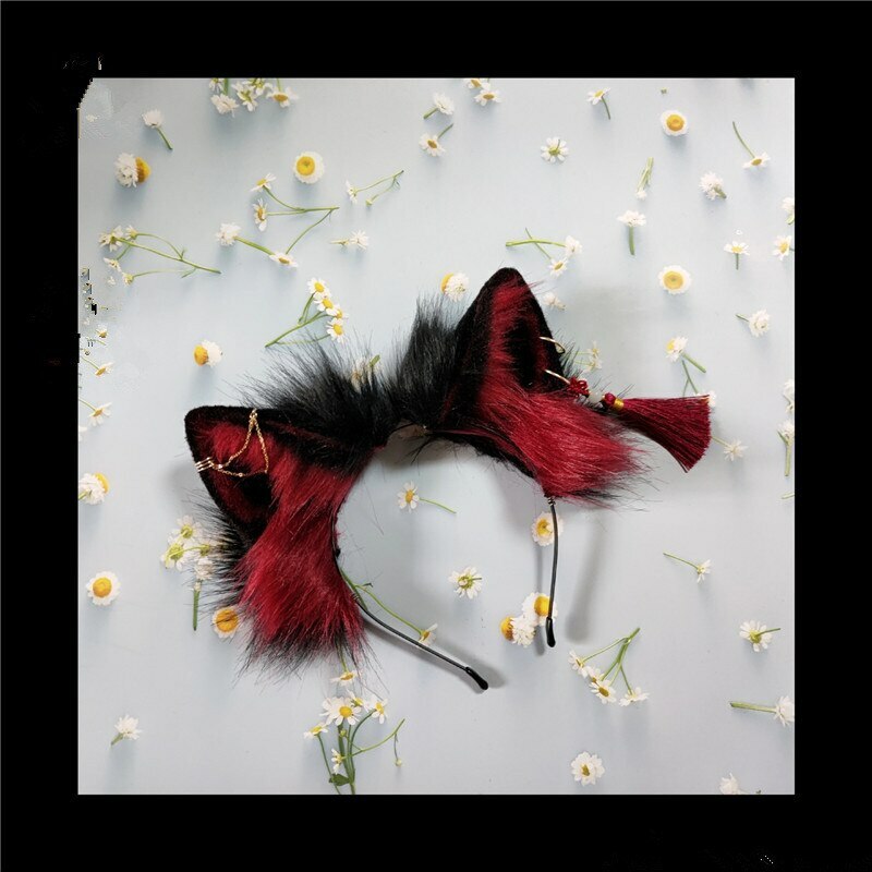 Blood wolf Ear Hairhoop Cosplay DIY Ears Hairband Headwear Halloween Accessories