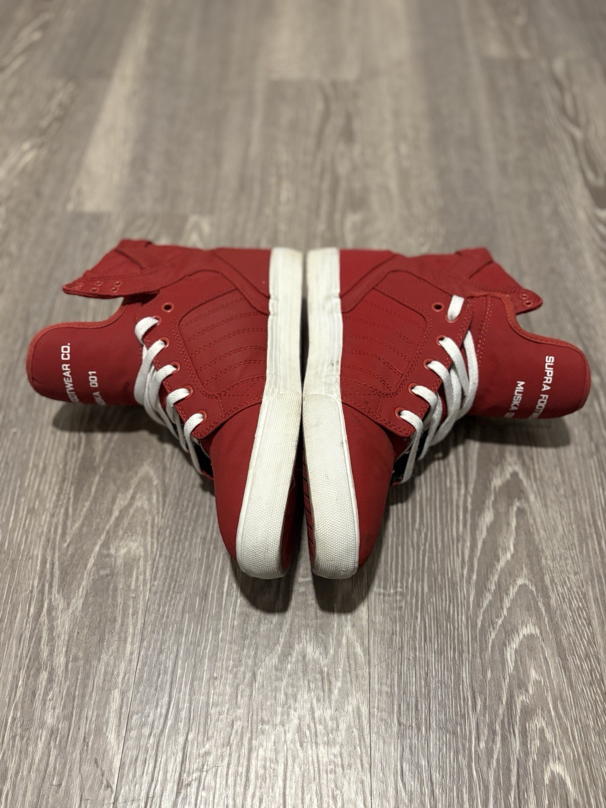 SUPRA Muska 001 Men’s Red/White High Top Lace-Up Athletic Sneakers
