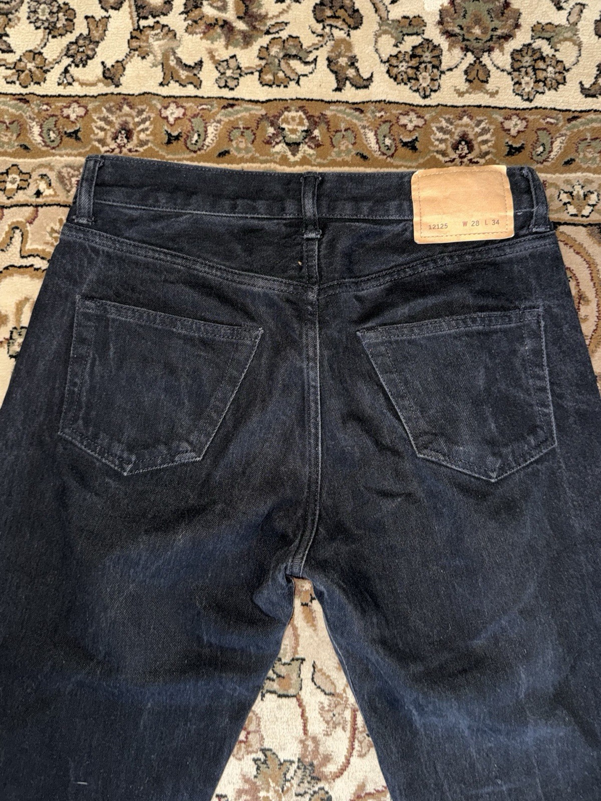 Buck Mason ford standard 12.75 oz Japanese Black Denim Mens fits 29×32 Faded