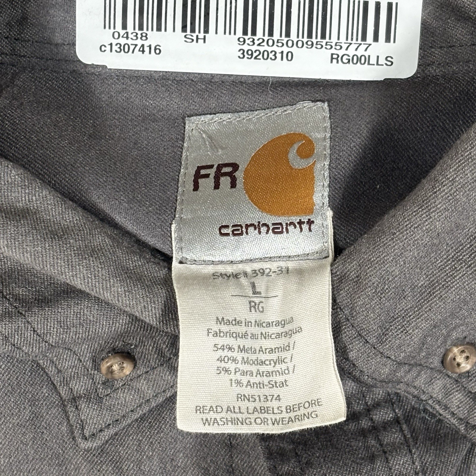 3 Carhartt FR Long Sleeve Shirt Button Up Flame Resistant Men Large Reg Work Lot