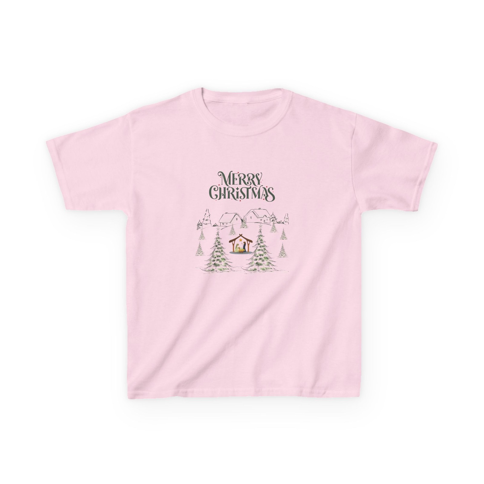 MERRY CHRISTMAS. Kids Heavy Cotton™ Tee Gildan 5000B. 8 Colors.