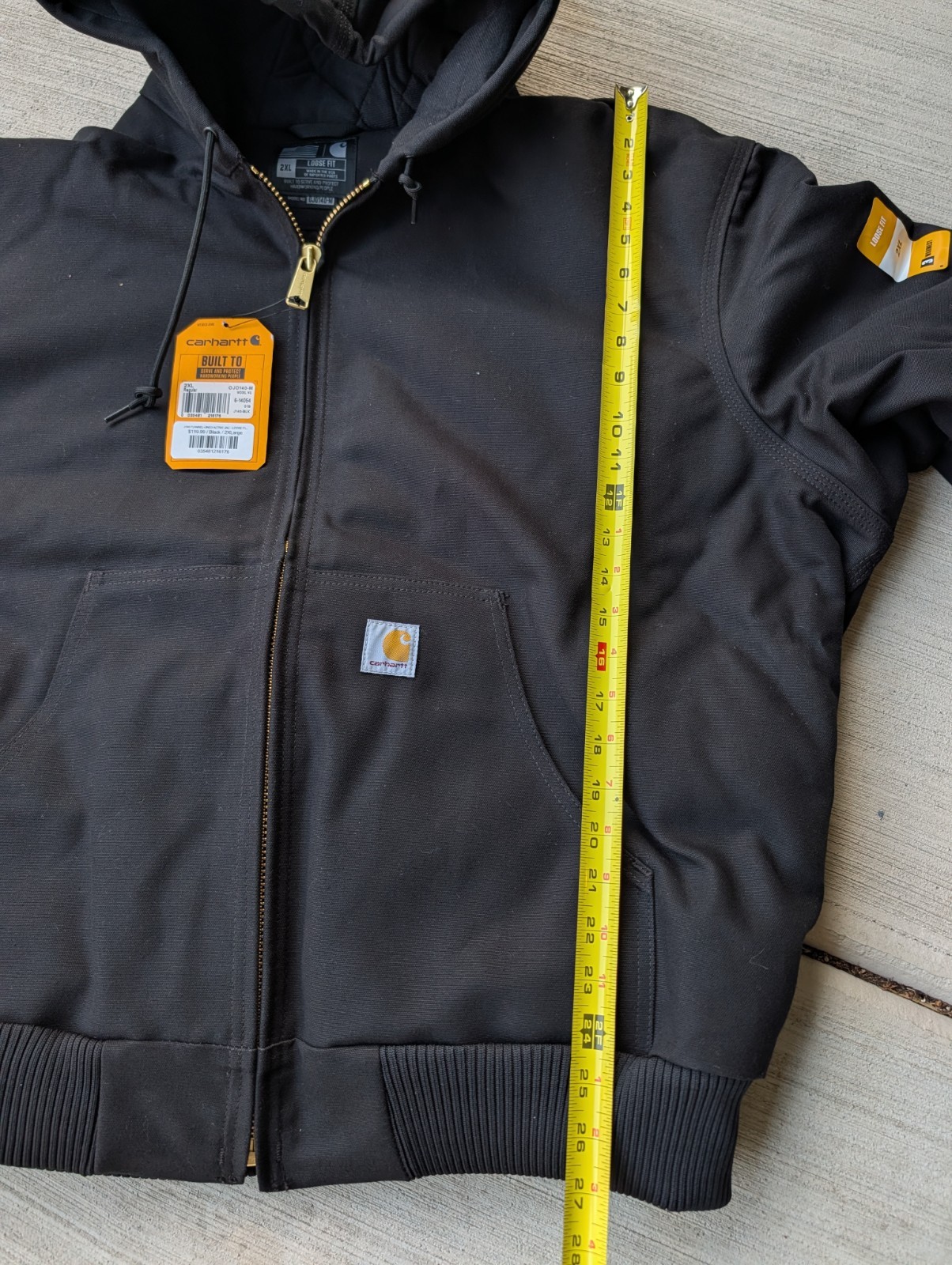 NEW Carhartt Duck USA Made Jacket Mens J140 Flannel Lined Hooded Workwear Sz 2XL