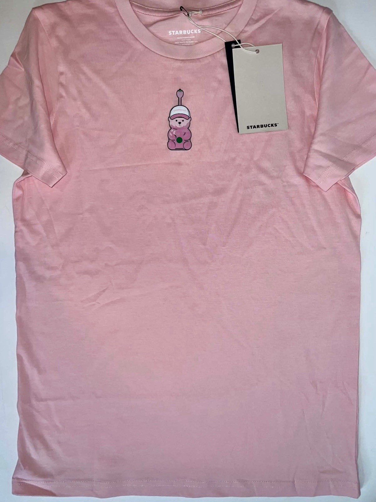 Starbucks Pink Bear Barista T-Shirt Logo Limited Edition Top NWT