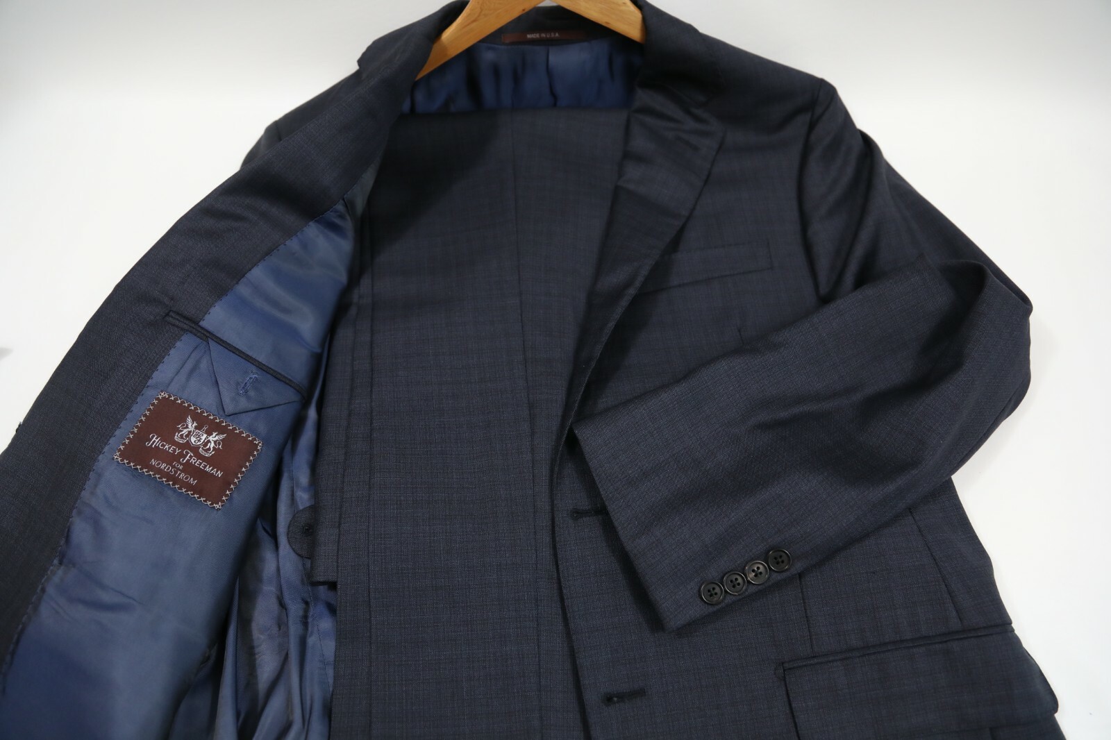 #919 Hickey Freeman Beacon 100% Worsted Wool Suit Size 40 R
