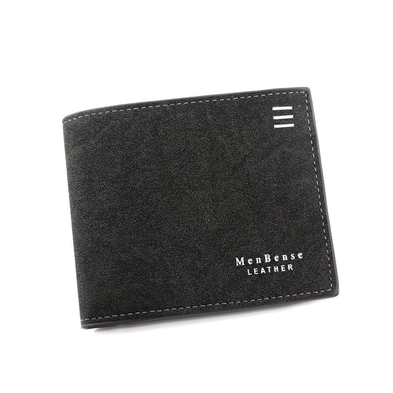 New Personalized Men’s Short Wallet Fashion Silk Screen Wallet Men’s Frosted Clu