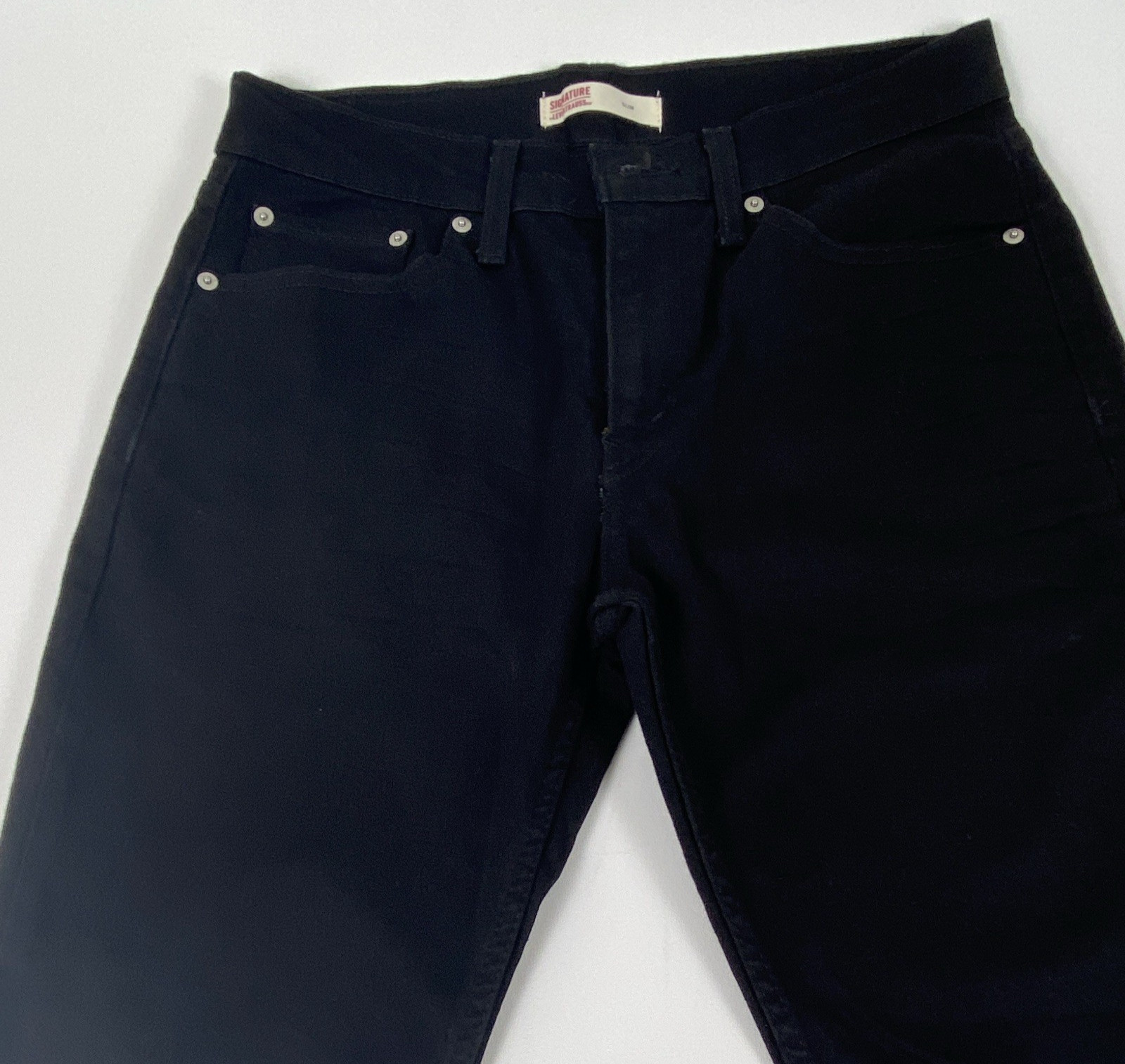 Signature by Levi Strauss & Co. Men’s Slim Fit Black Dark Wash Denim Jeans 32*32