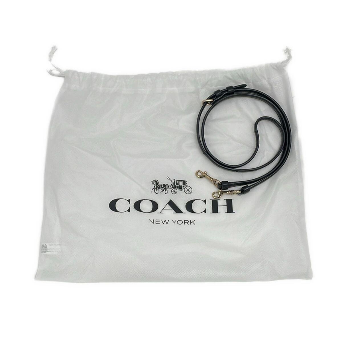 COACH Andy Crossbody Beige Black Pebble Leather Drawstring Tote Auth