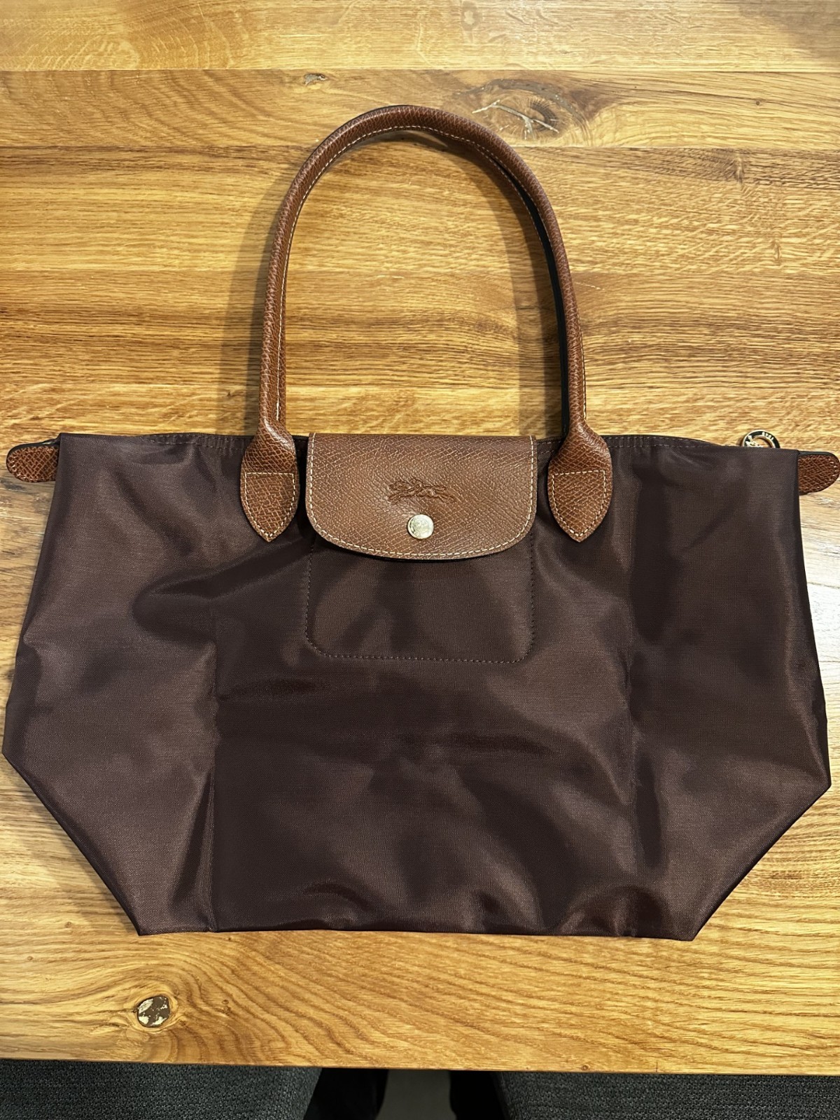 Longchamp Le Pliage Tote Shoulder Bag Medium Ebony Brown L2605089P81