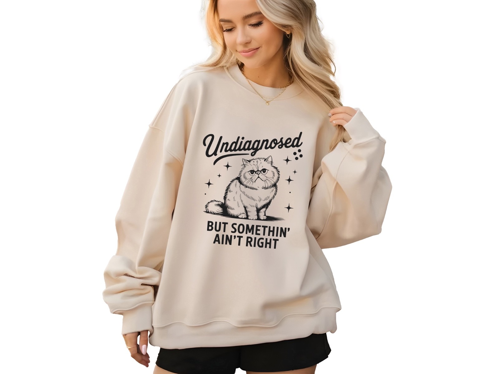 Funny Mental Health Diagnosis Pullover Adult Long Sleeve Crewneck Sweatshirt