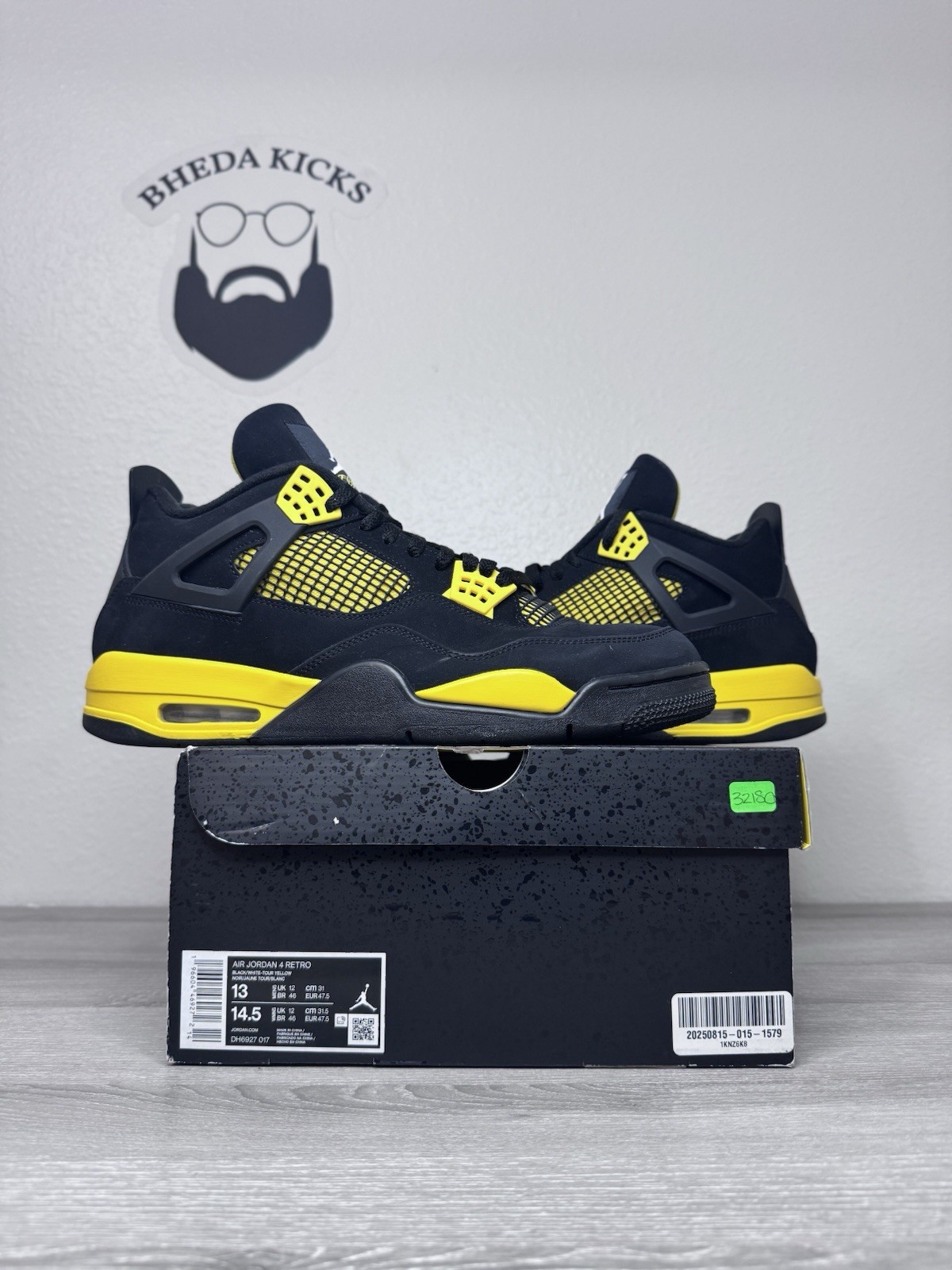 Size 13 – Air Jordan 4 Thunder Retro Size 13 Mens Black Sneakers 2023 DH6927-017