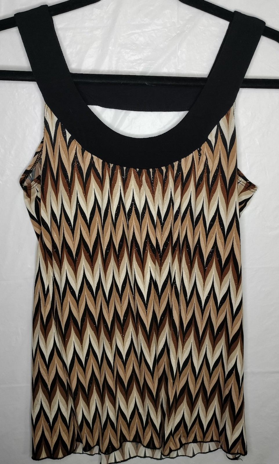 B Wear Byer California Y2K Tank Top Size Medium Stretchy Gold Sparkly Flowy Boho