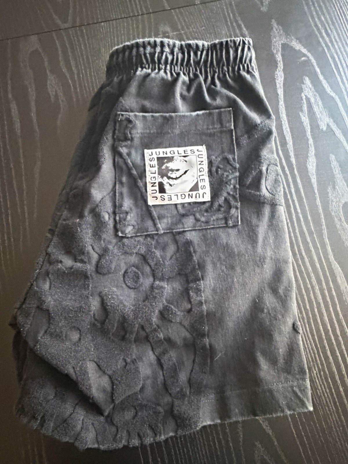 Jungles Men’s Black Cotton Canvas Drawstring Elastic Waist Slash Pocket Shorts