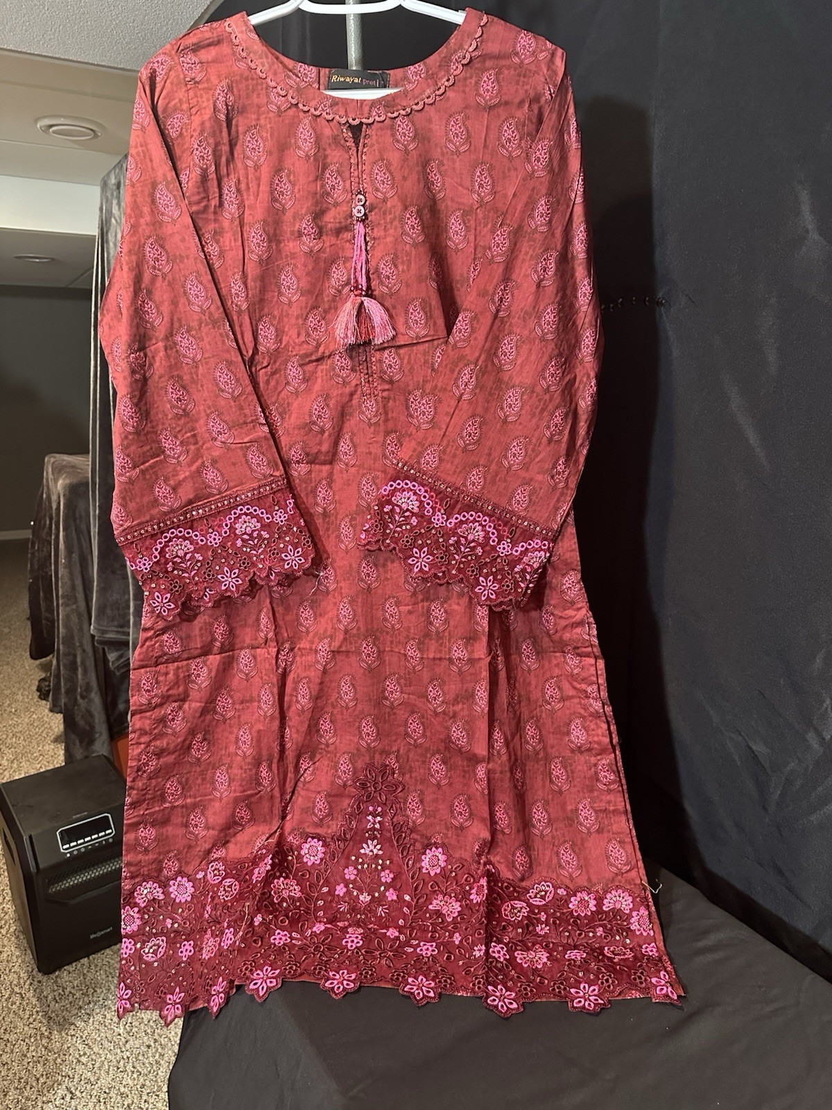 Riwayat Brand Embroidered Lawn/Cotton Shirt / Kurti – 1 Pc-Medium & Large -$22