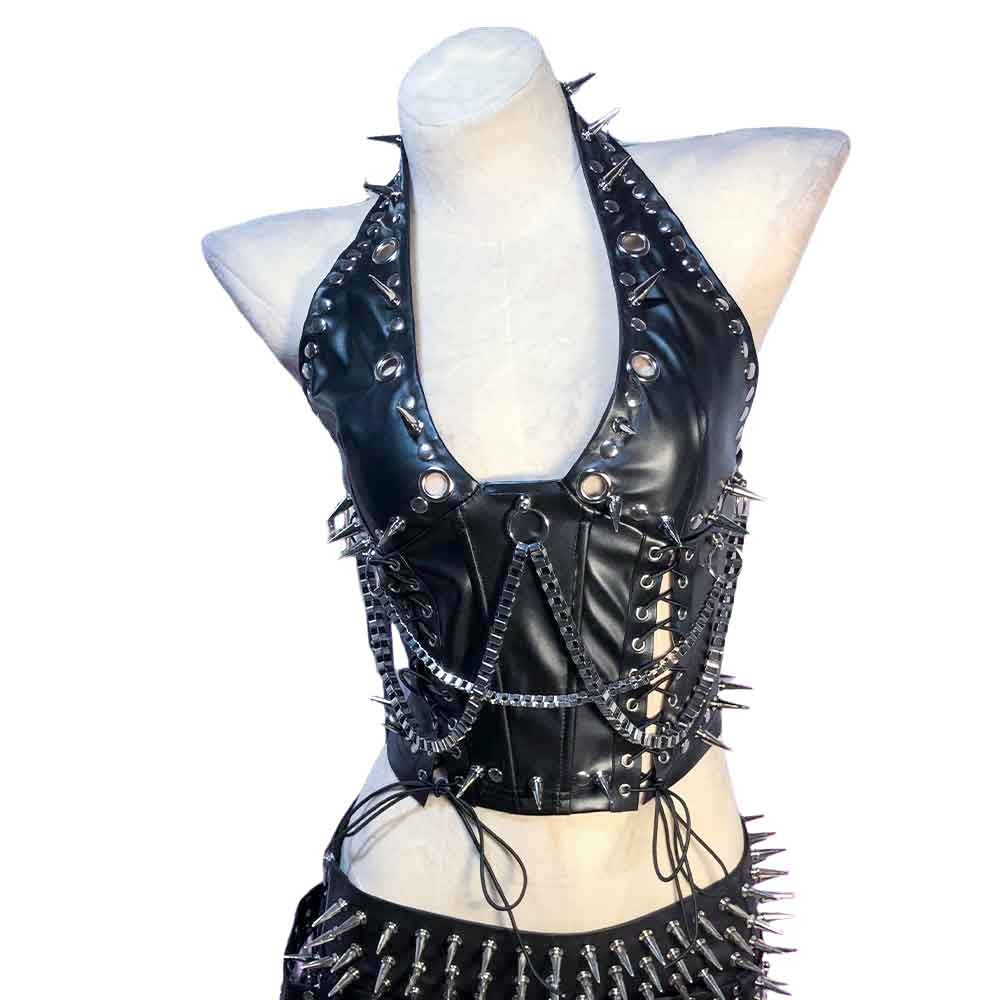 Goth Tops Women’s Emo Clothing Y2K Spiked Gothic Tank Punk Rock Clothes Grunge