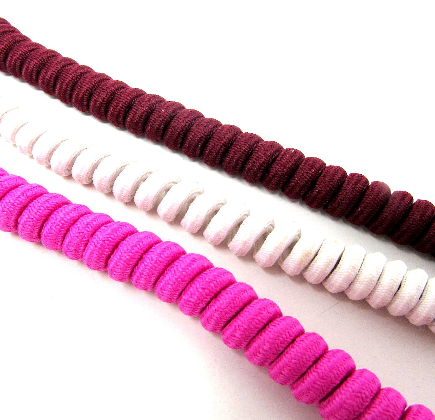 3 Maroon Pink White Spiral Laces No Headache Sun Visor 6 inches US Seller us