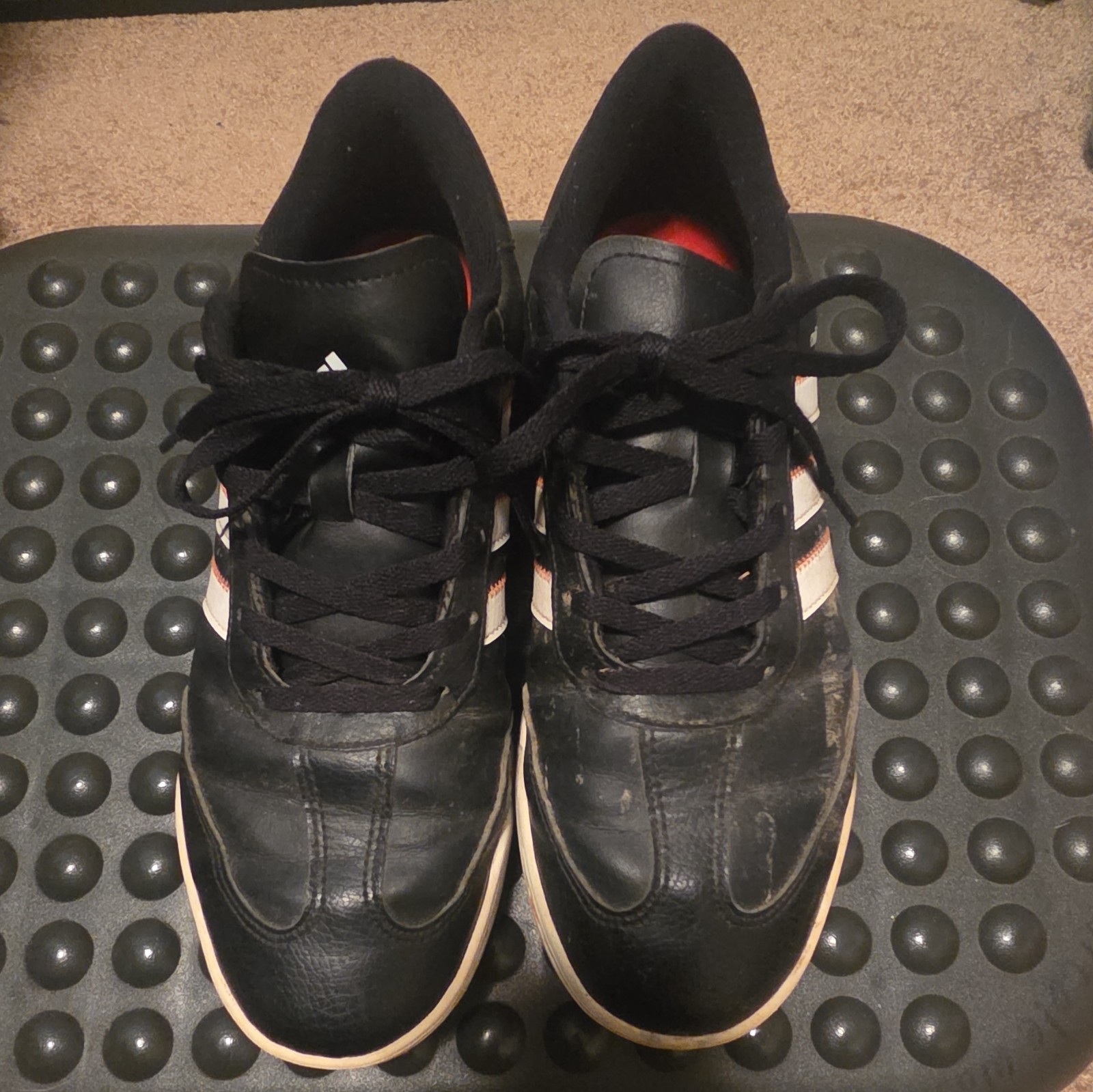 adidas Low Top Lace-Up Sneakers Black/White/Red Rubber Sole F33532 2016