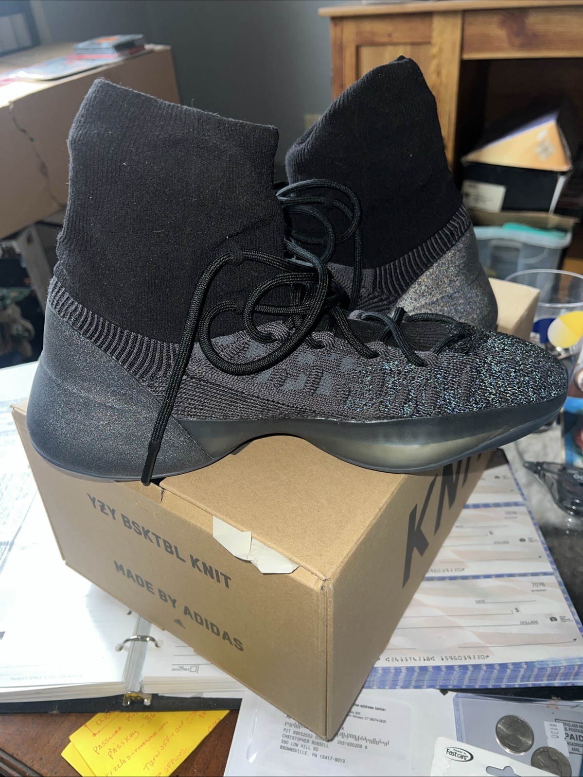 Perfect Condition + Box Adidas Yeezy Basketball Knit Slate Onyx Men’s Size 10.5