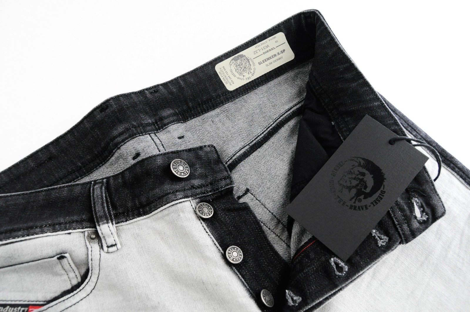 DIESEL Sleenker-X-SP 082AX Men Jeans W31/L32 Slim Skinny Grey Washed Stretch *