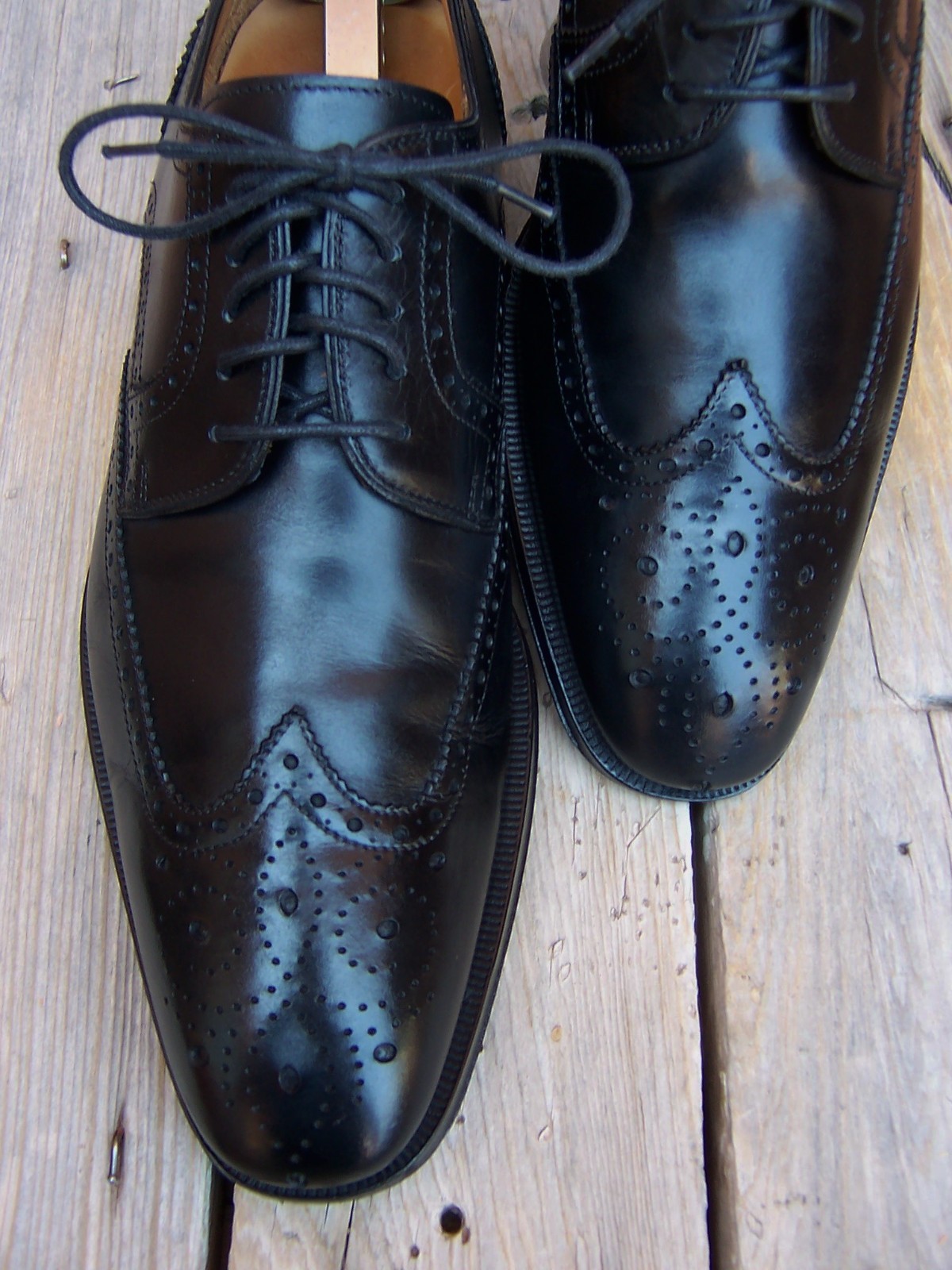 FLORSHEIM IMPERIAL Mens Casual Dress Shoes Black Leather Wingtip Oxfords Size 8M