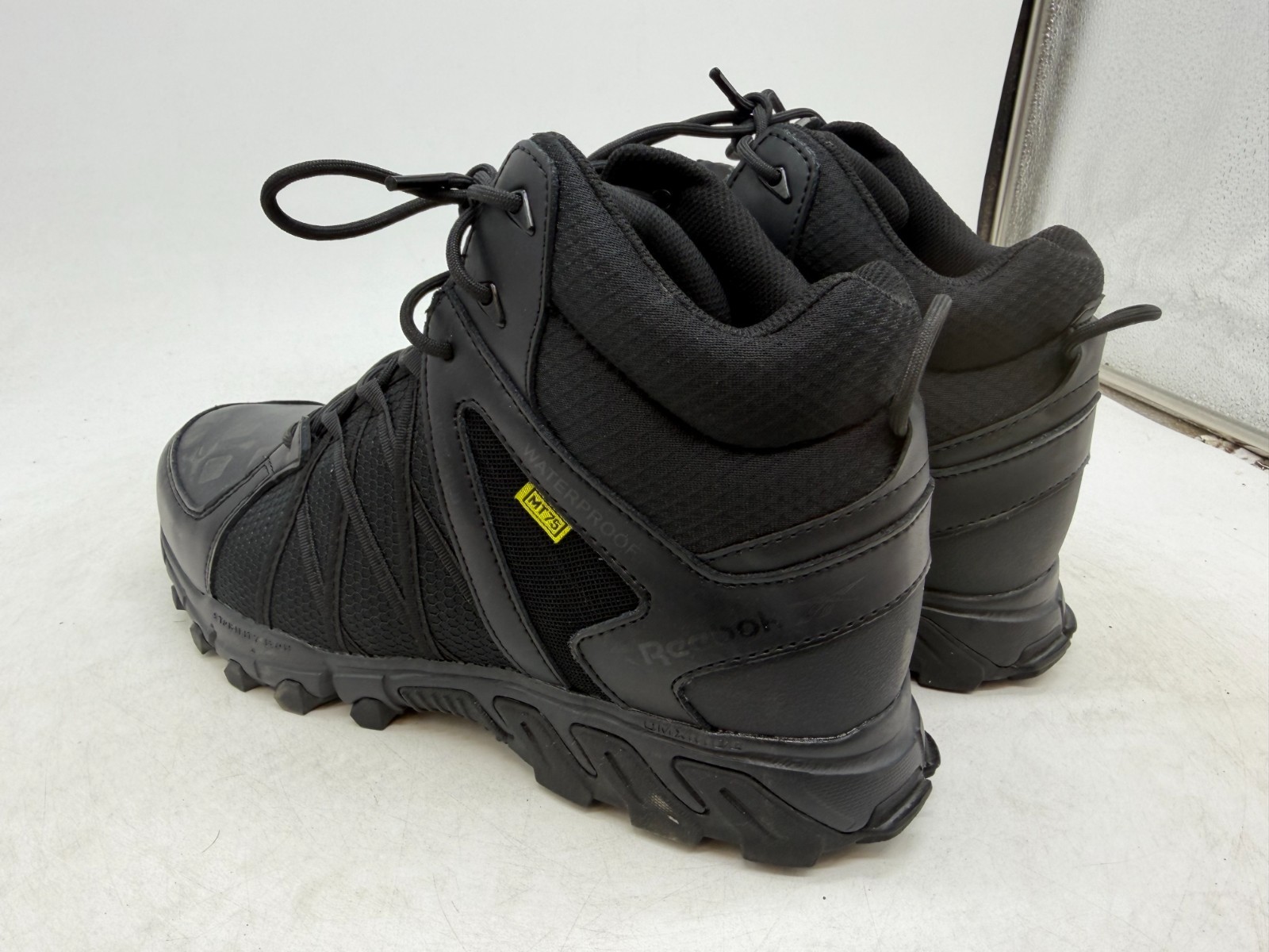Reebok Trailgrip Work Alloy Toe Met Guard Boots Men’s Black Leather Ankle – 10.5