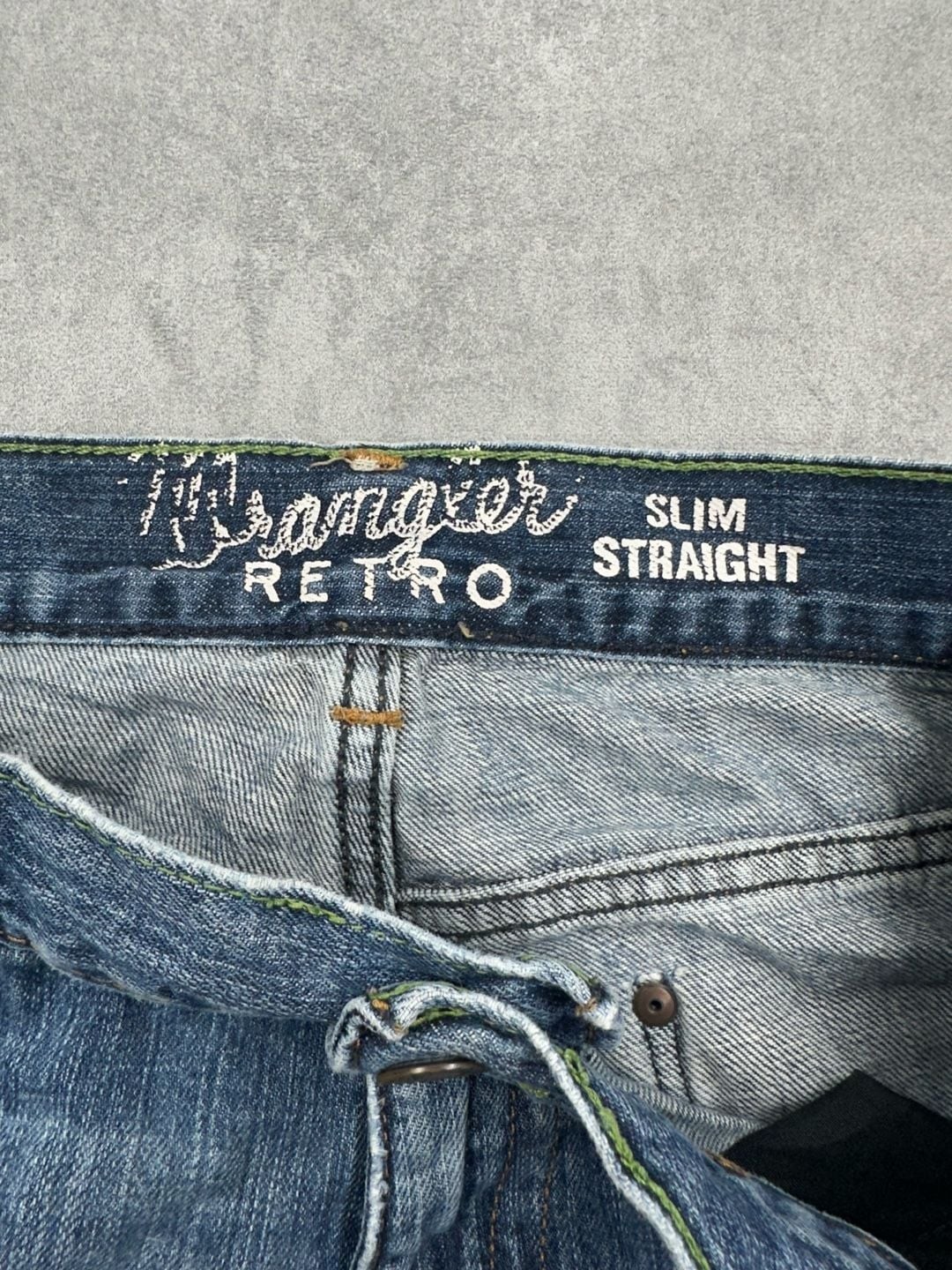Wrangler Retro Slim Straight Blue Denim Jeans Men’s