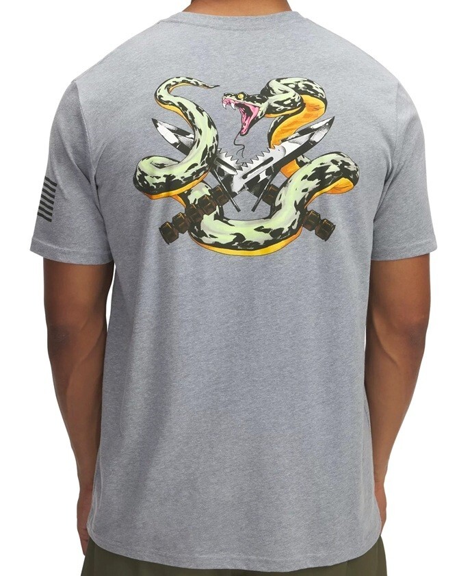 Under Armour 1389920 UA Men’s Freedom Snake Knife Cotton Steel Gray T-Shirt