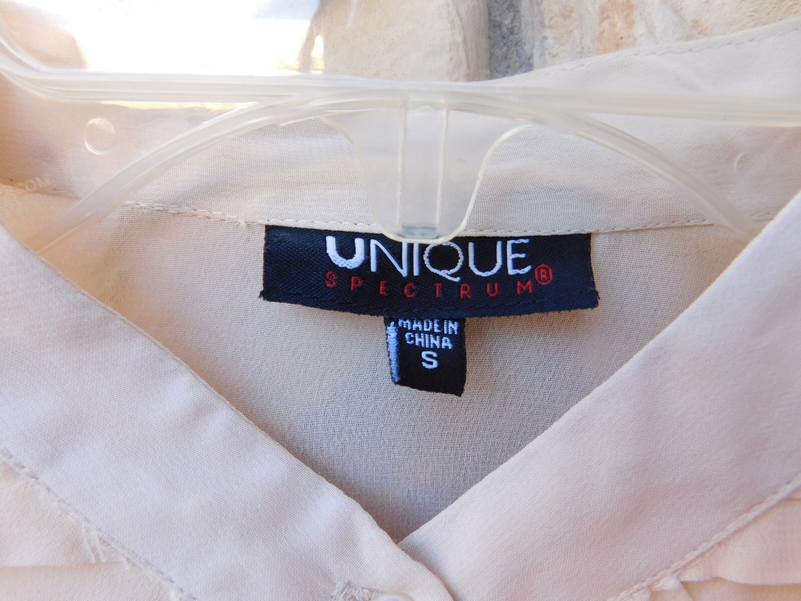 IVORY Pleated Chic Ruffle Frills Sheer Elegant Button Up Blouse Unique Spectrum