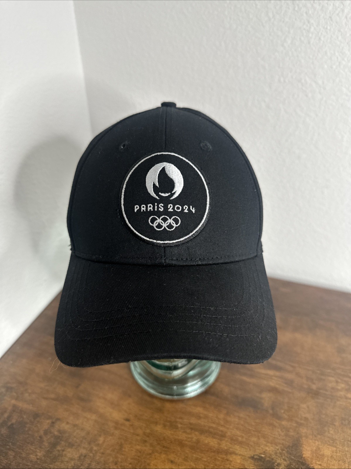 Le Coq sportif Black Paris 2024 Olympics Hat Cap Snapback Flame Logo Rings