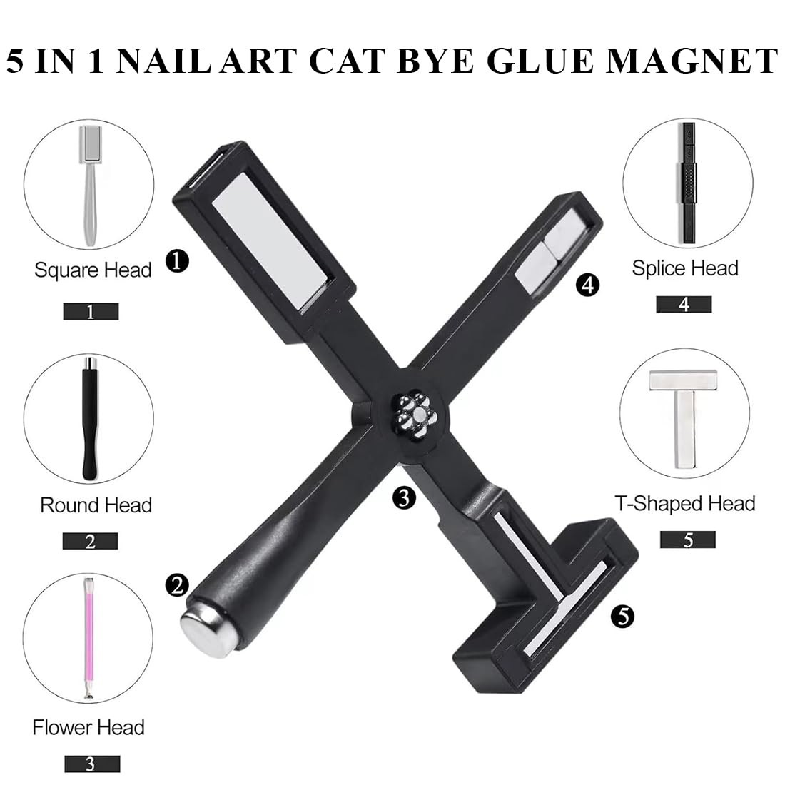 Nail Polish Magnet, Cat Eye Magnet 5in1, Magnetic Nail Art, Nail Magnet Tool, N…