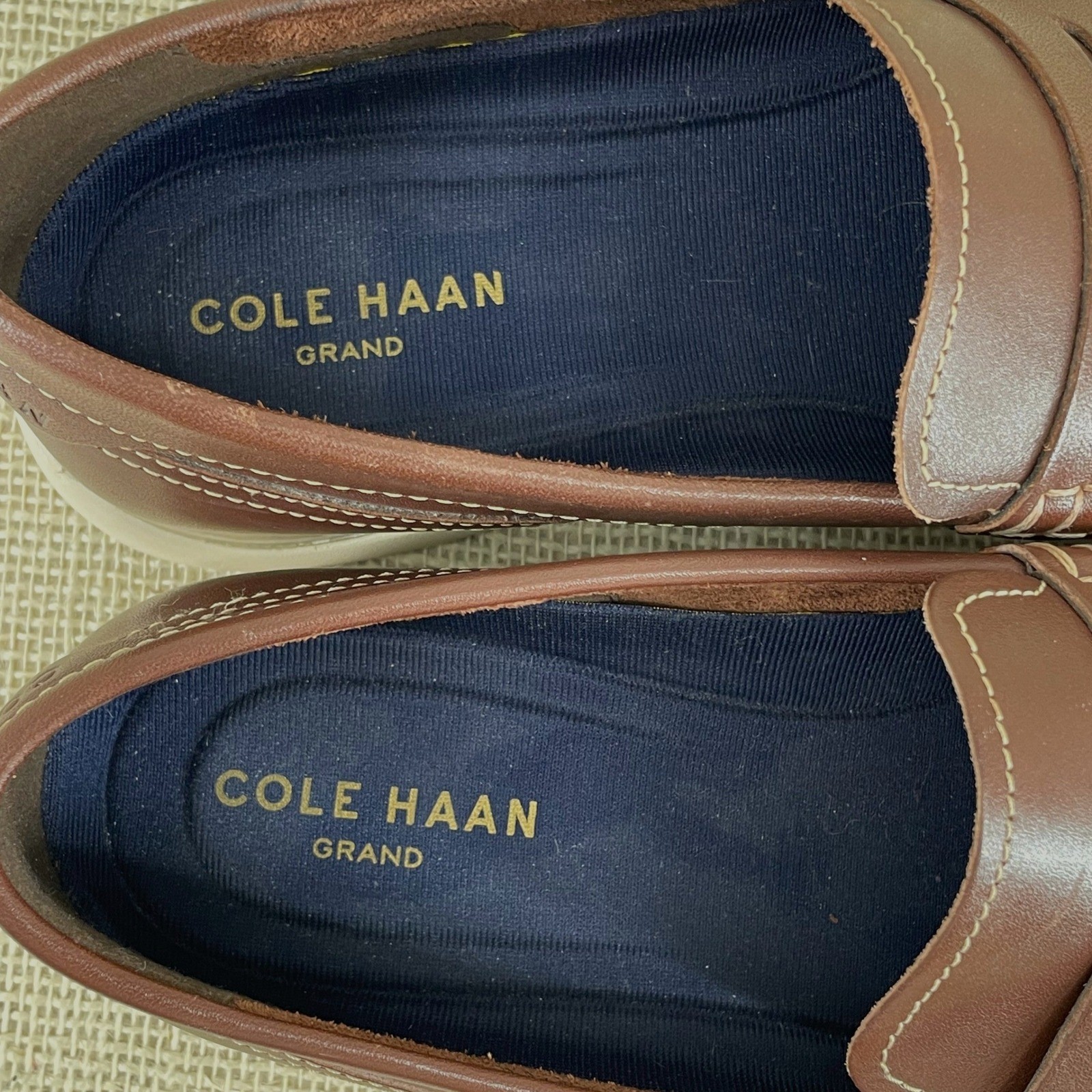 Cole Haan Grand Atlantic Penny Loafers Mens 8.5 Mahogany Brown Leather C33028