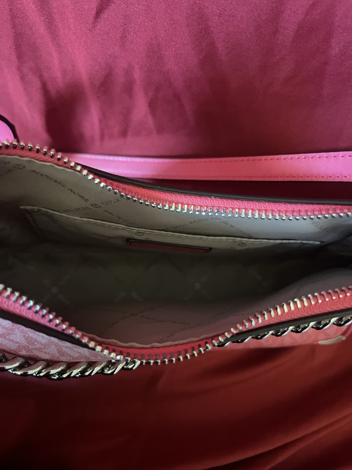 Michael Kors Pink/White Purse Small with Shoulder Strap