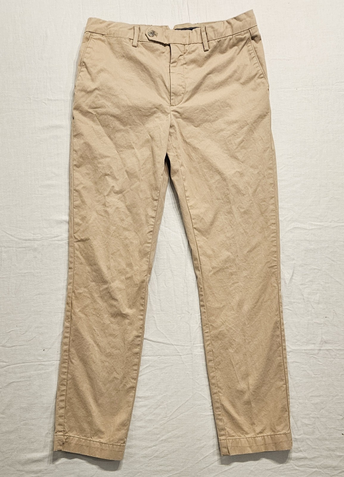 Hackett London Sanderson Tailored Chino Straight Pants 31R Trousers 31×31 Khaki