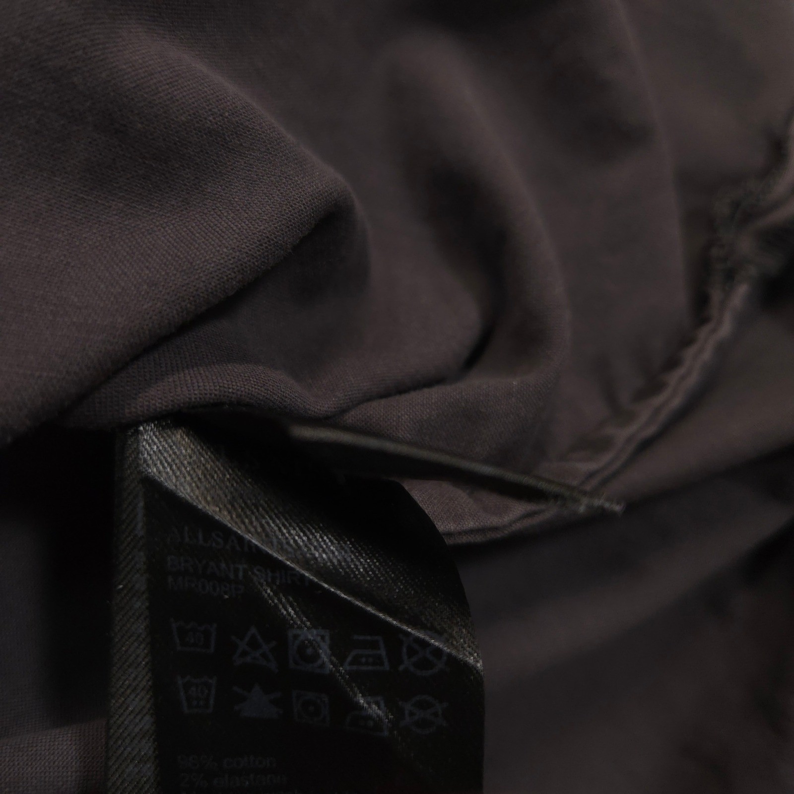AllSaints Bryant Work Shirt Mens Small Gray Garment Washed Utility Flap Pockets