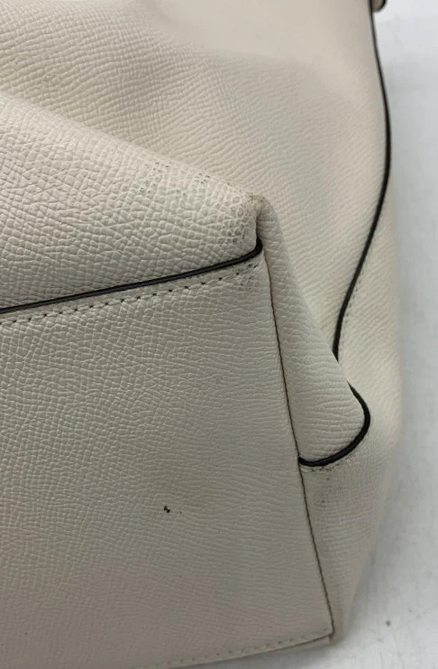 Coach White Pebbled Leather Tote Bag Carryall Shoulder Purse Hangtag F79608