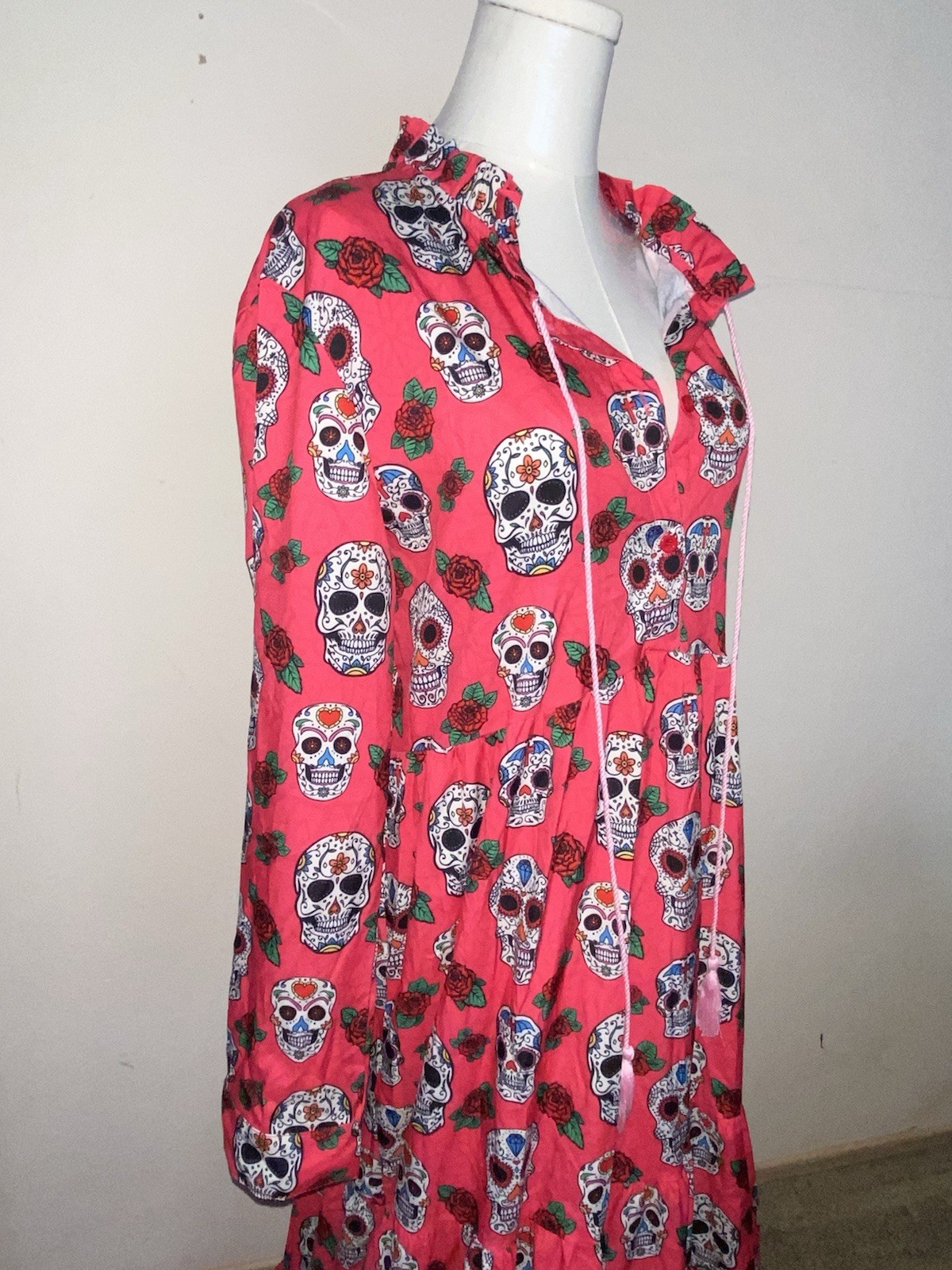 Women’s Maxi Dress Hot Pink NEW XL Cruise Vacay Beach Summer Skulls