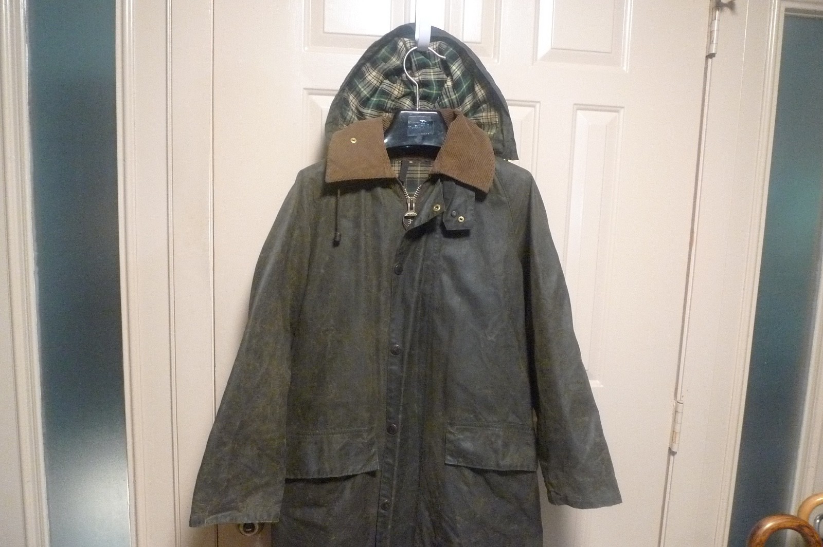 BARBOUR -A160 BURGHLEY WAX COTTON COAT – MADE@ UK – VINTAGE – SHABBY CHIC – 34