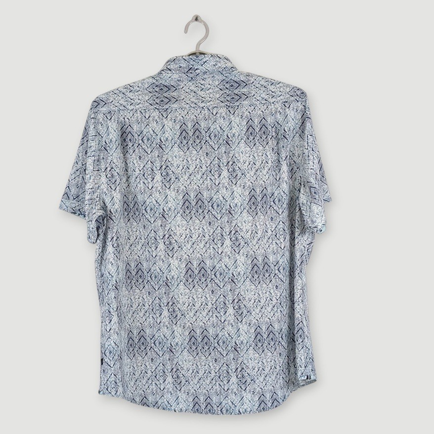 7 Diamonds 4-Way Stretch Button Up Shirt Mens XL Geometric Outer Limits Pattern