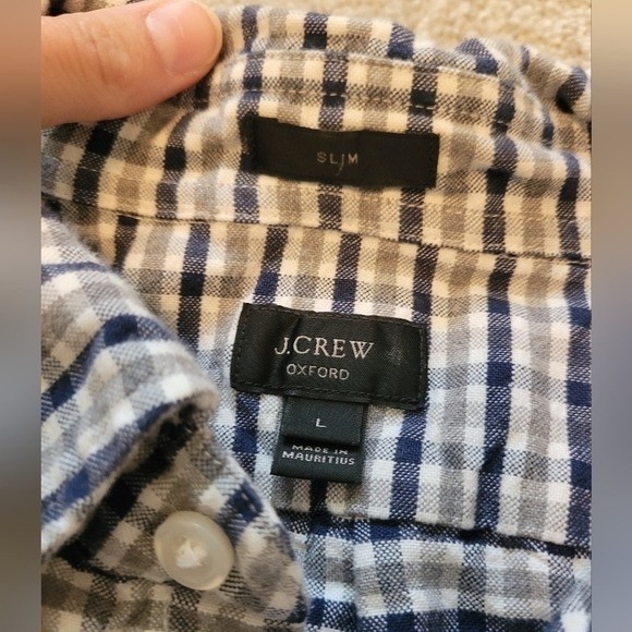 J. Crew Oxford Mens Slim Fit Button Up Shirts Size Large