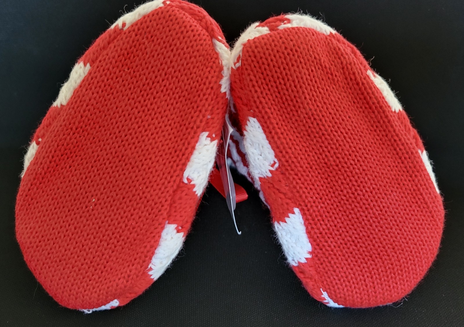 Mud Pie Red & White Strip Booties with Buttons Size 1 = 4.5 Inches NWT
