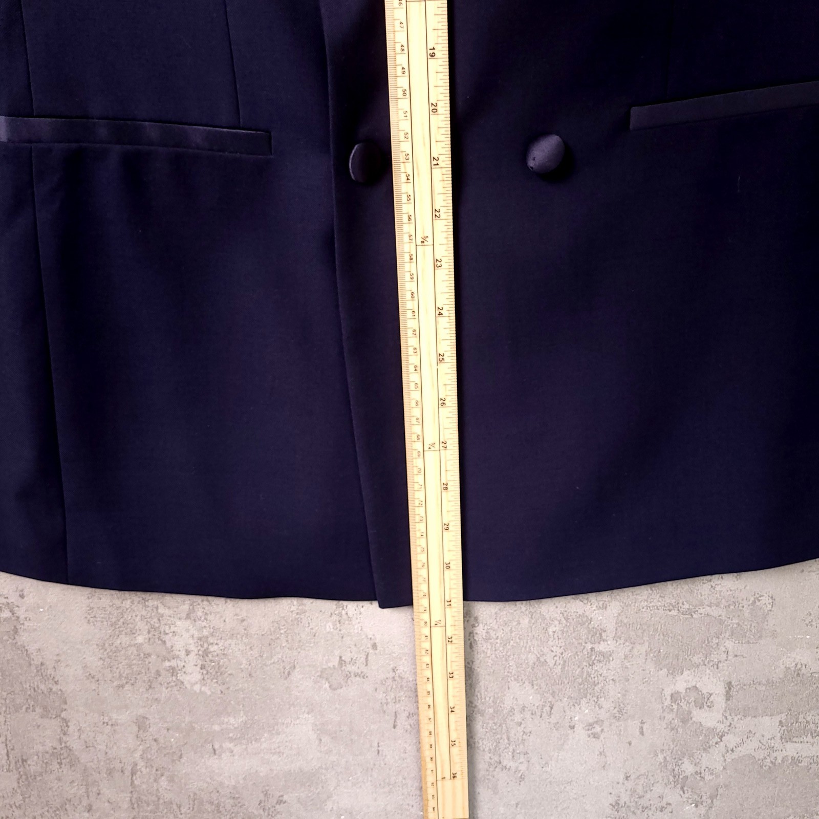 Marks & Spencer Tuxedo Dinner Jacket Mens 40R Slim Fit Navy Double Breasted