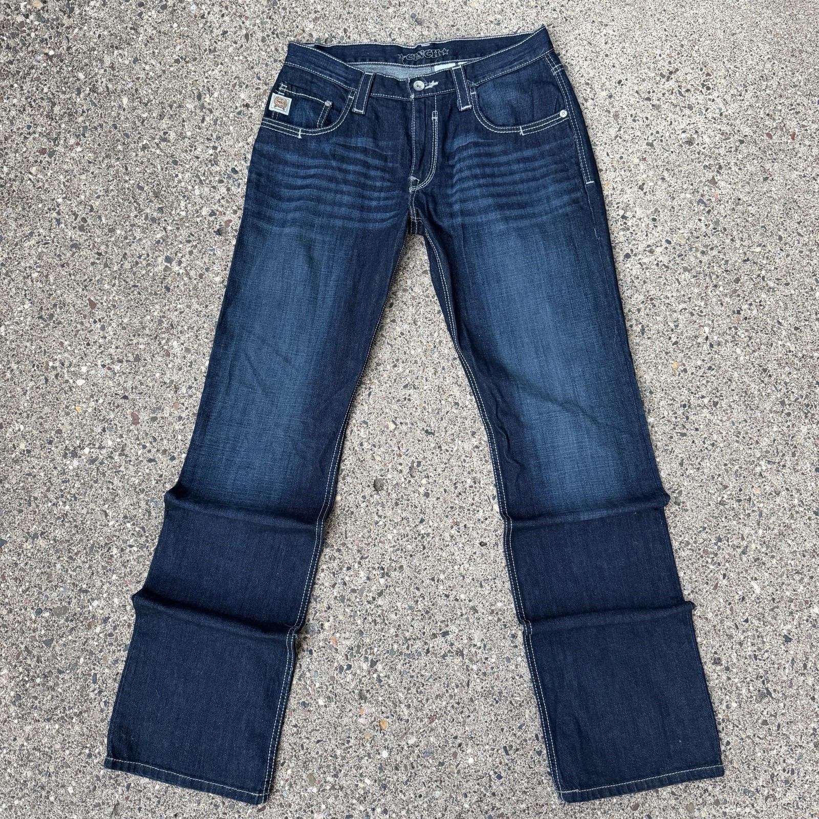 CINCH Men’s Carter 2.4 Dark Wash Blue Slim Bootcut Denim Jeans Stretch 5-Pocket