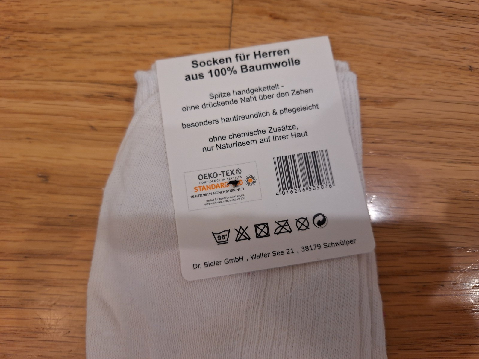 Dr. Bieler Soft Crew Socks Eczema Diabetic Non-binding Gentle 100% Cotton White