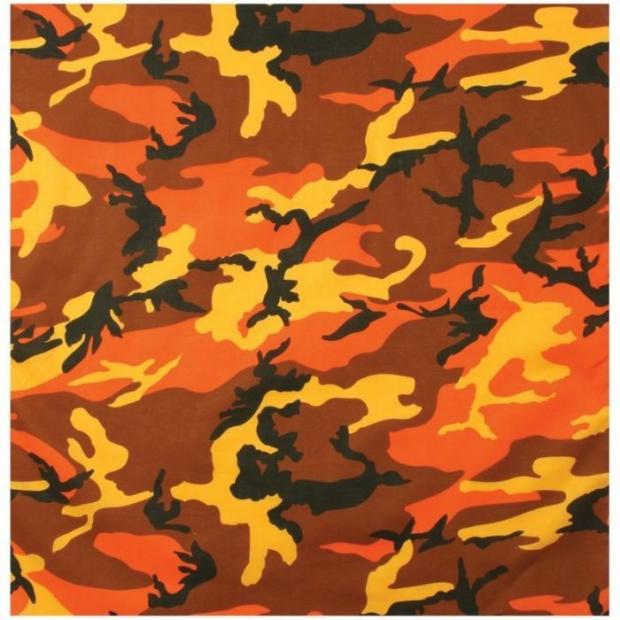 New Classic Camo Bandana – Savage Orange 22″ X 22″ Versatile Design 100% Cotton