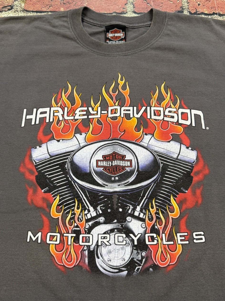 Vintage Harley Davidson T Shirt Flames Nova Scotia Motorcycle Canada Medium 2002