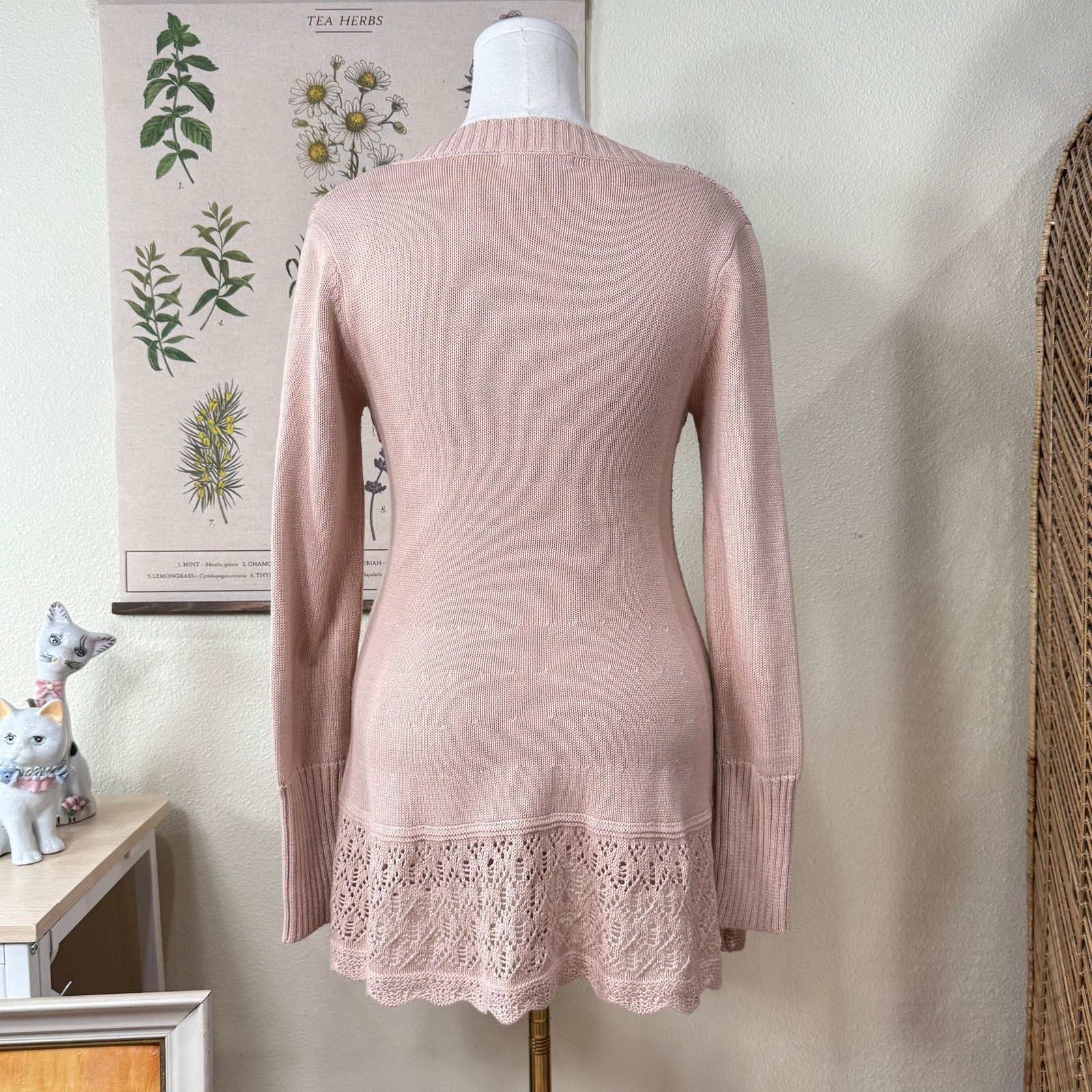 90s Y2k Crochet Ruffle Sweater Dress Himekaji Dolly Romantic Coquette Whimsy M