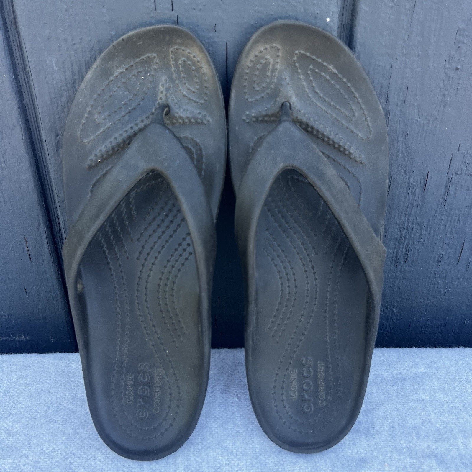 Crocs Women’s Black Kadee II Flip Flop Sandals Slip-On US Size 9 NWOT